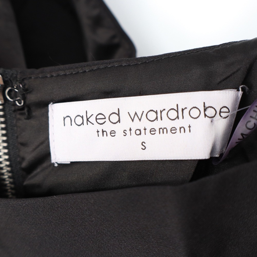 Naked Wardrobe The Statement Black Puff Sleeve Crop Top Small - Picture 3 of 6